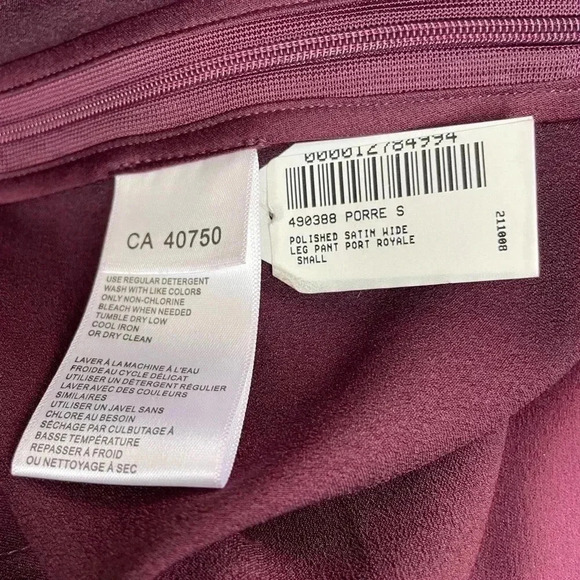 H by Halston Polished Satin  Wide Leg Pant sz S - Picture 3 of 7